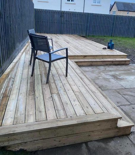 Timber decked platform